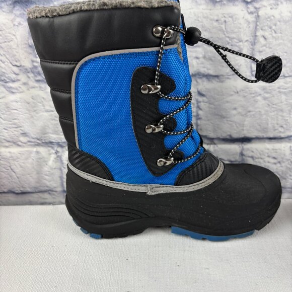 Kamik Boys Youth 4 Luke 3 Blue Black Insulated Waterproof Winter Snow Boots - Picture 9 of 12
